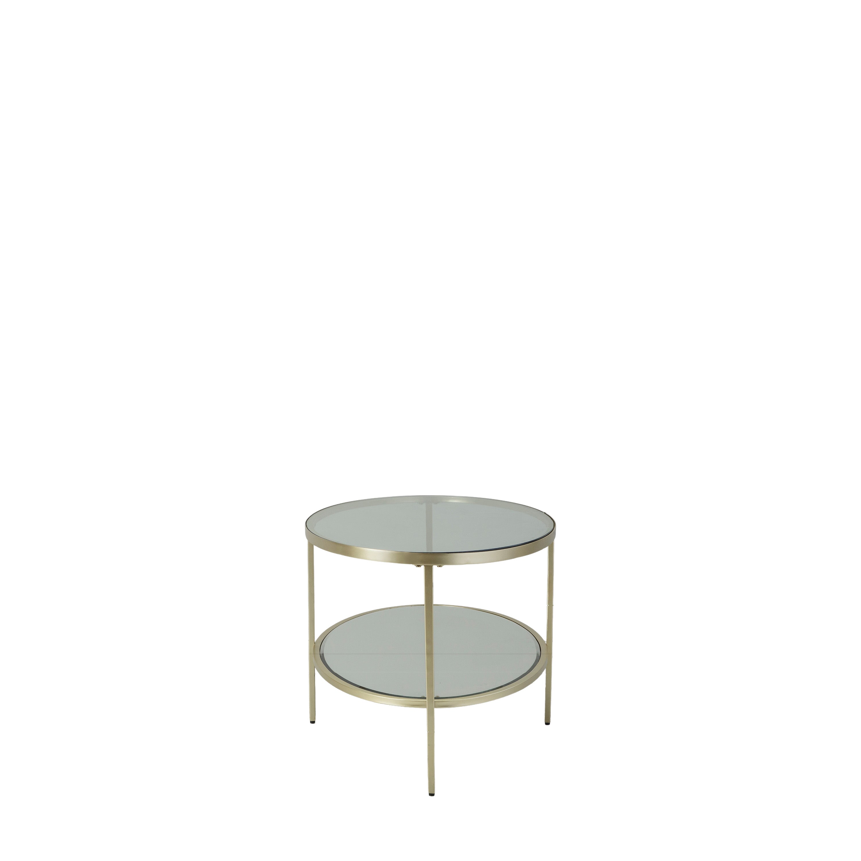 Harmon Champagne Gold & Clear Glass Oval Coffee Table
